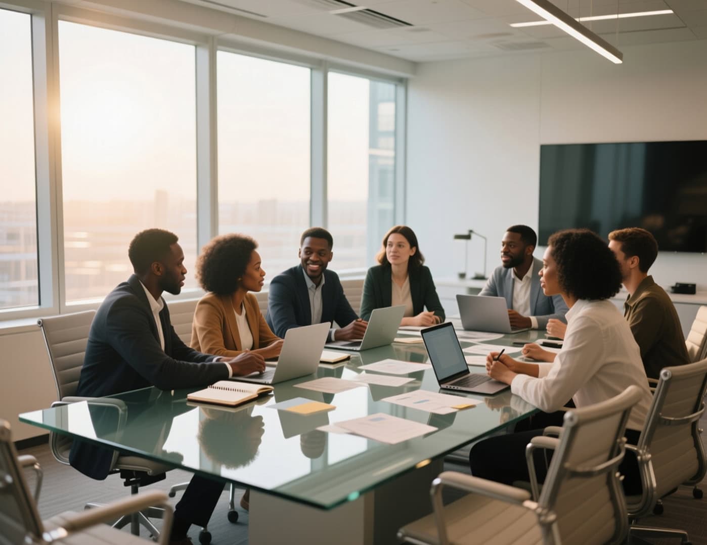 Team workshop in a conference room